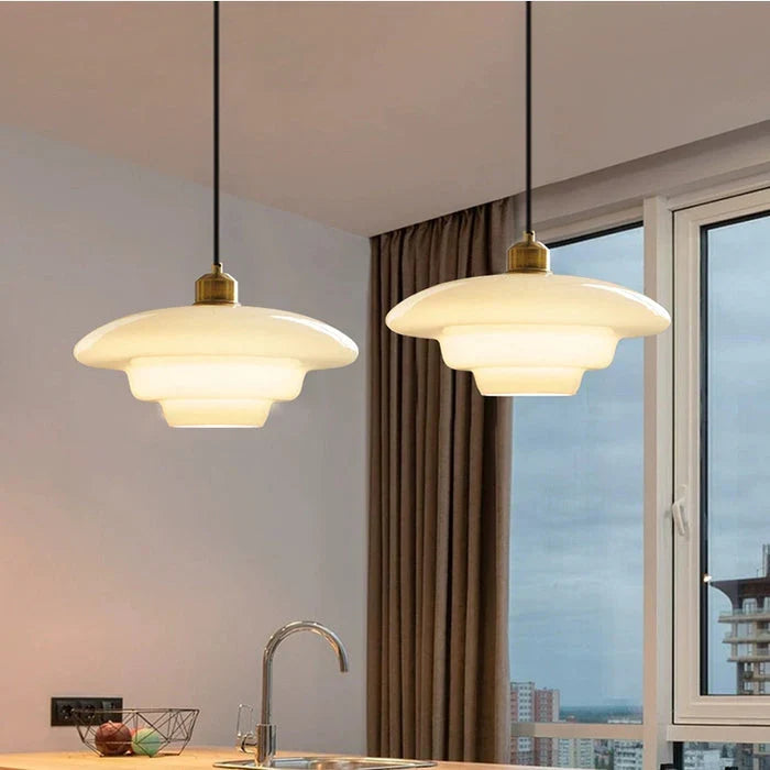 Calistre | Mid-Century Milky Glass Pendant Light