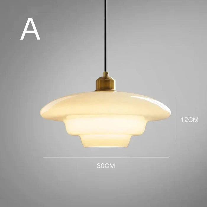 Calistre | Mid-Century Milky Glass Pendant Light