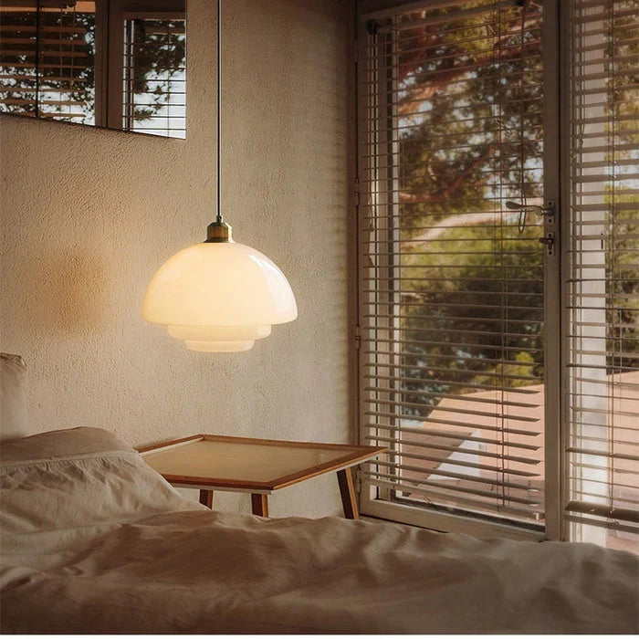 Calistre | Mid-Century Milky Glass Pendant Light