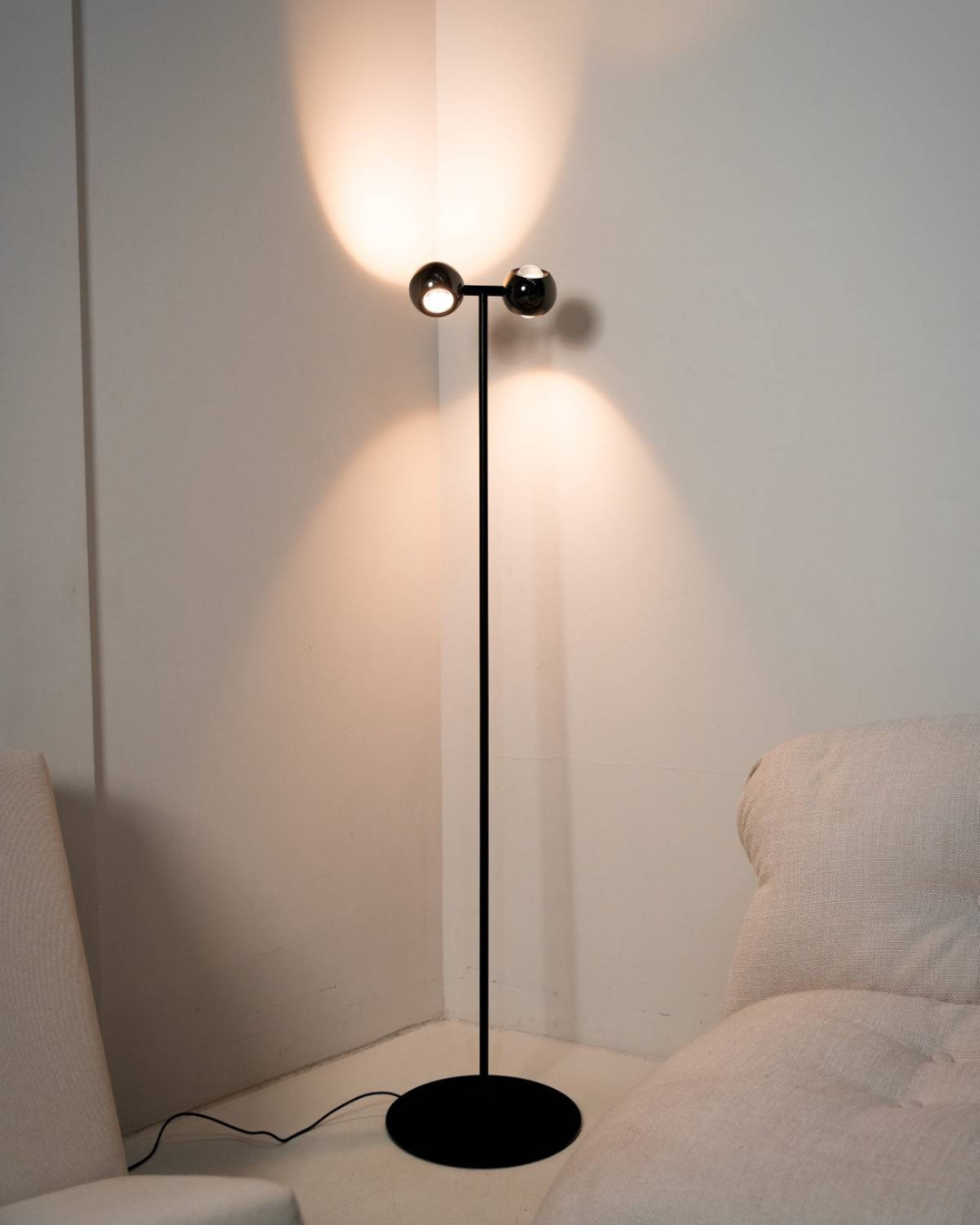 Ash | LED Floor Lamp with Dual Globe Shades