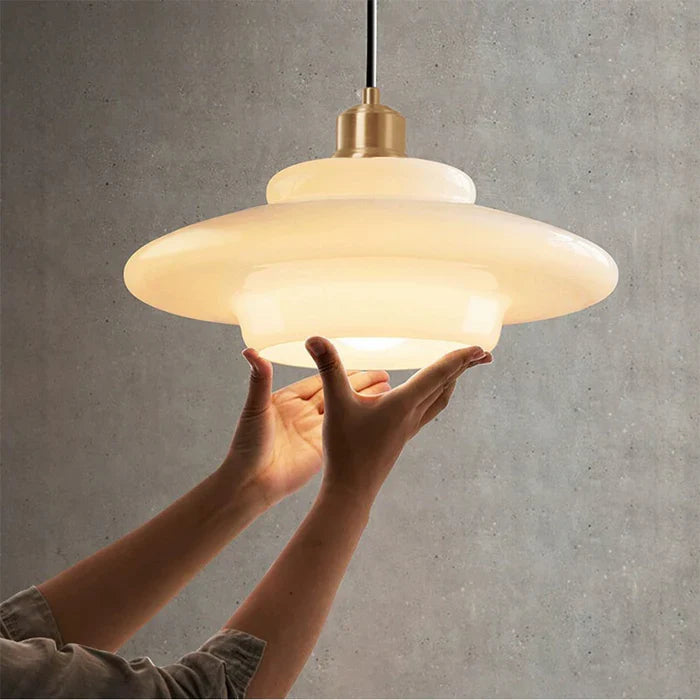 Calistre | Mid-Century Milky Glass Pendant Light
