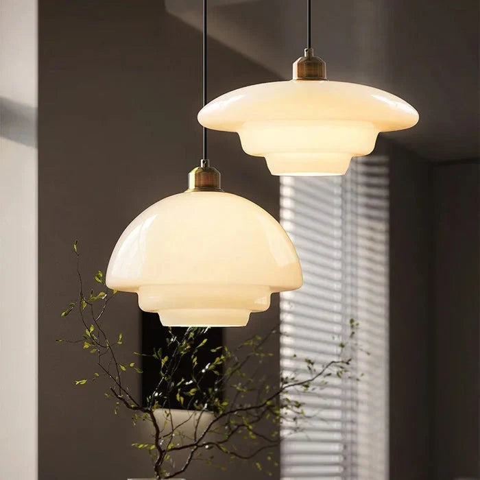 Calistre | Mid-Century Milky Glass Pendant Light