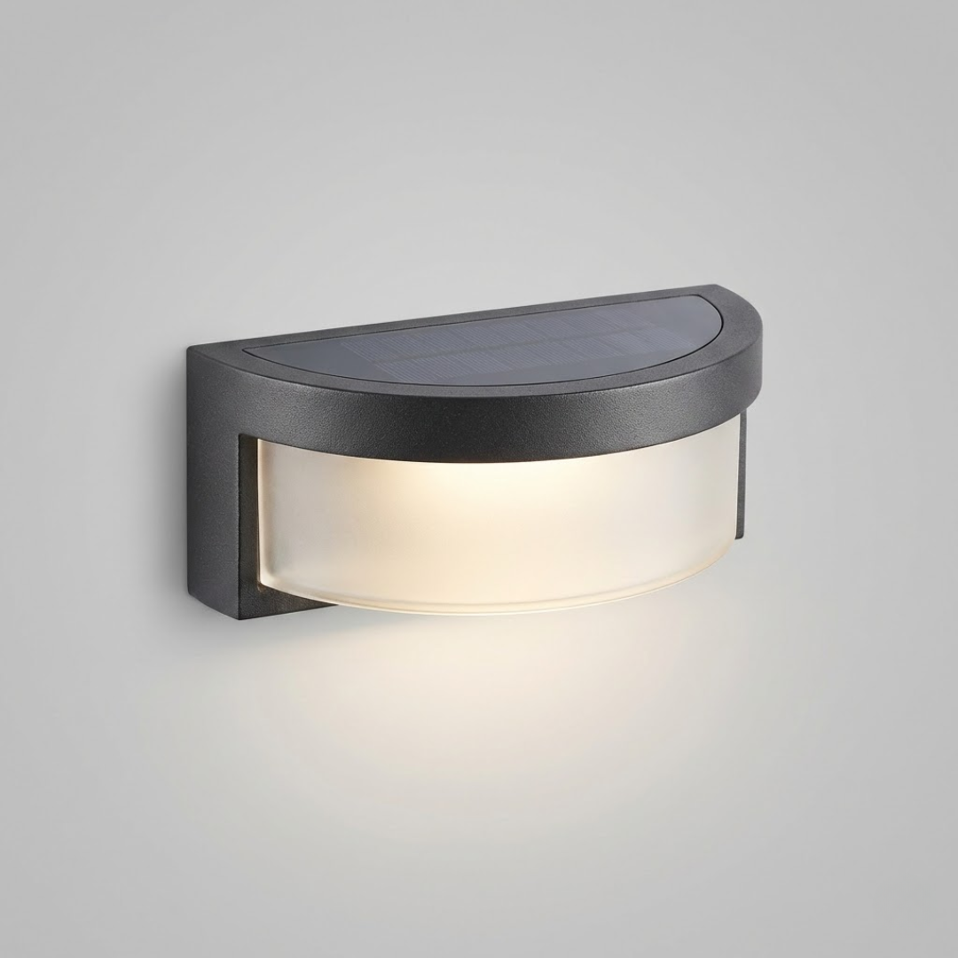 Outdoor Solar Powered LED Wall Sconce Fence Deck Lighting Fixture