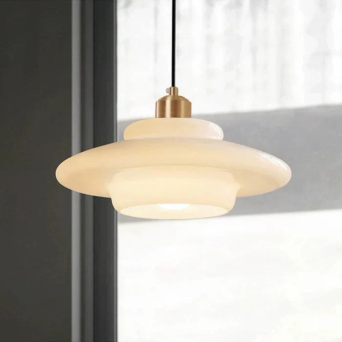 Calistre | Mid-Century Milky Glass Pendant Light