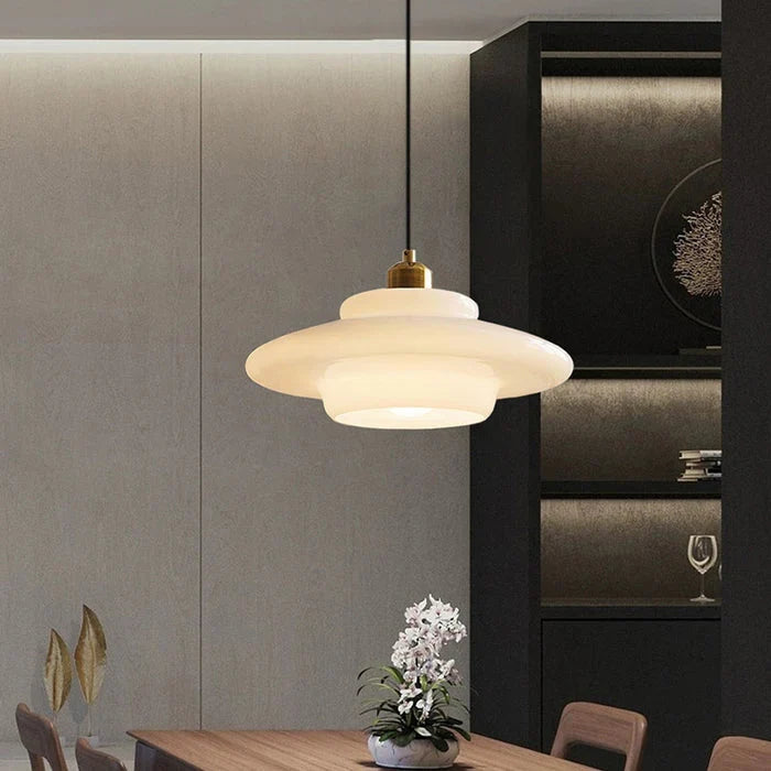 Calistre | Mid-Century Milky Glass Pendant Light