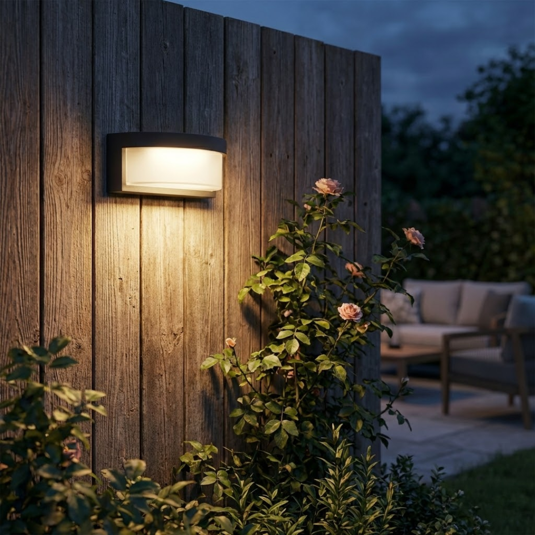 Outdoor Solar Powered LED Wall Sconce Fence Deck Lighting Fixture