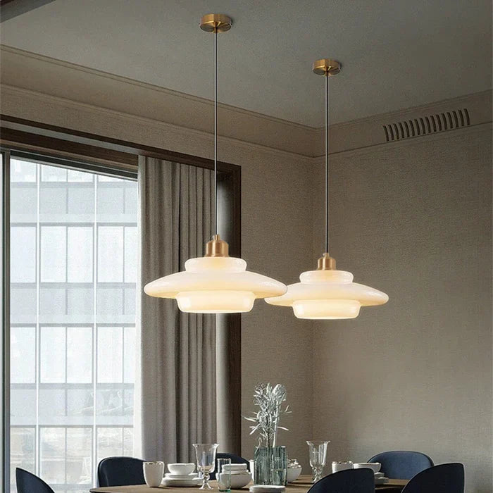 Calistre | Mid-Century Milky Glass Pendant Light