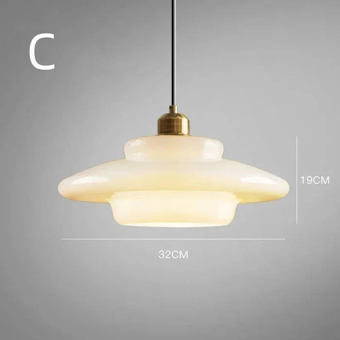 Calistre | Mid-Century Milky Glass Pendant Light
