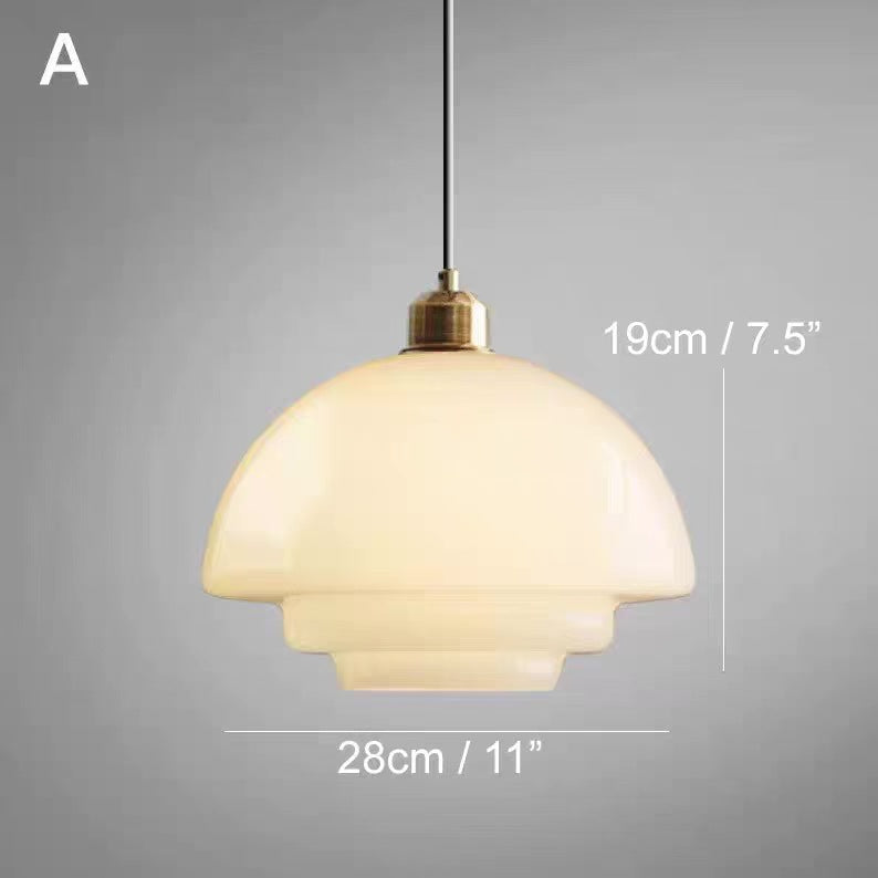 Calistre | Mid-Century Milky Glass Pendant Light