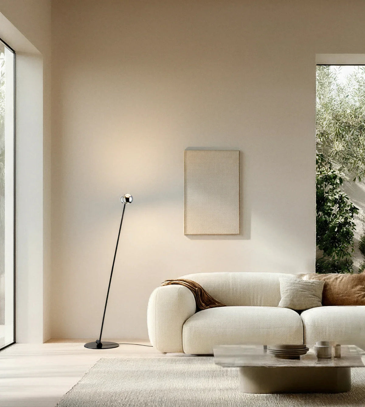 Ash | LED Floor Lamp with Dual Globe Shades