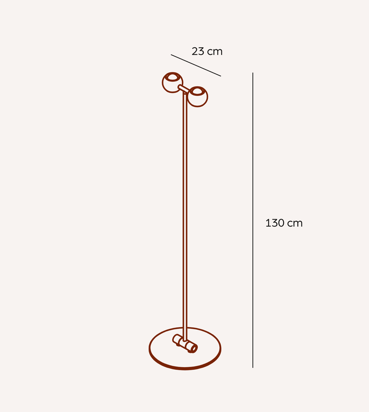 Ash | LED Floor Lamp with Dual Globe Shades