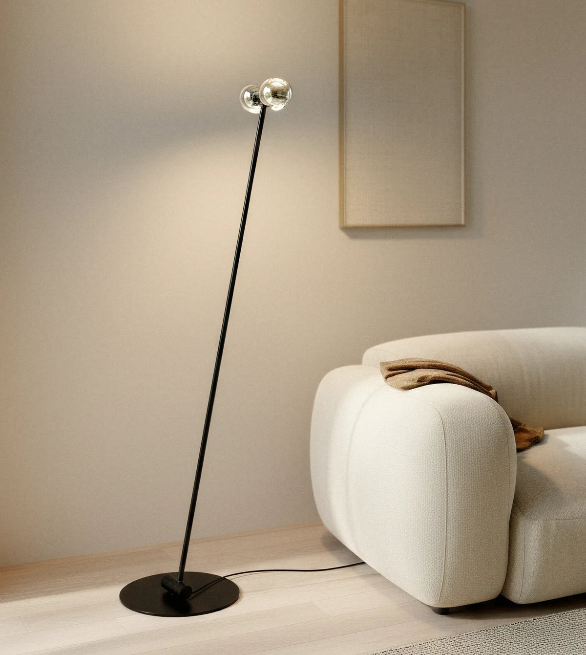 Ash | LED Floor Lamp with Dual Globe Shades