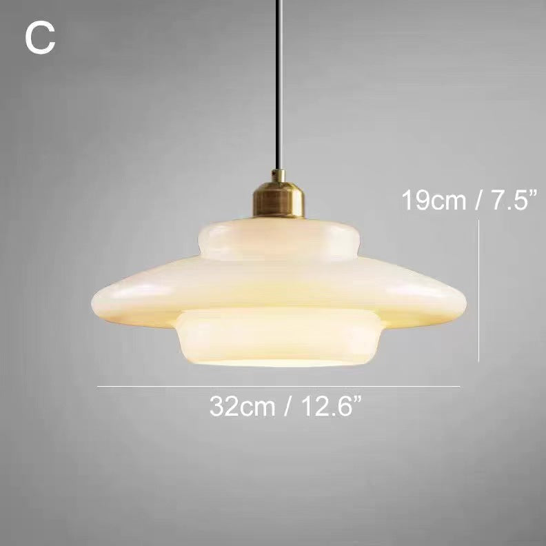 Calistre | Mid-Century Milky Glass Pendant Light