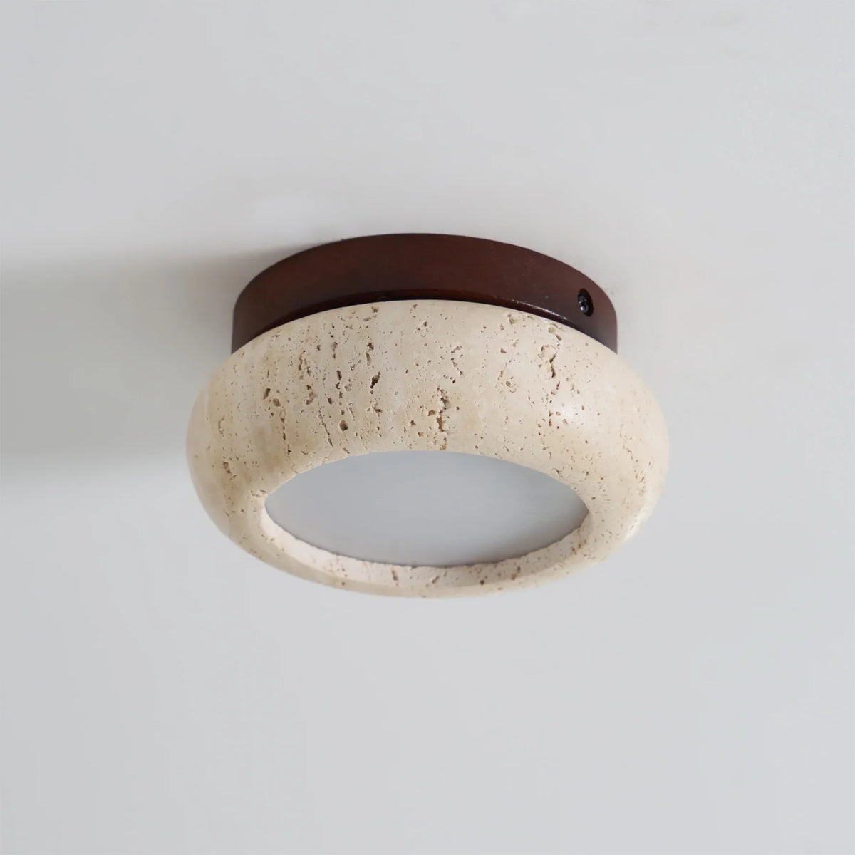 Havenwood | Travertine and Wood Ceiling Light