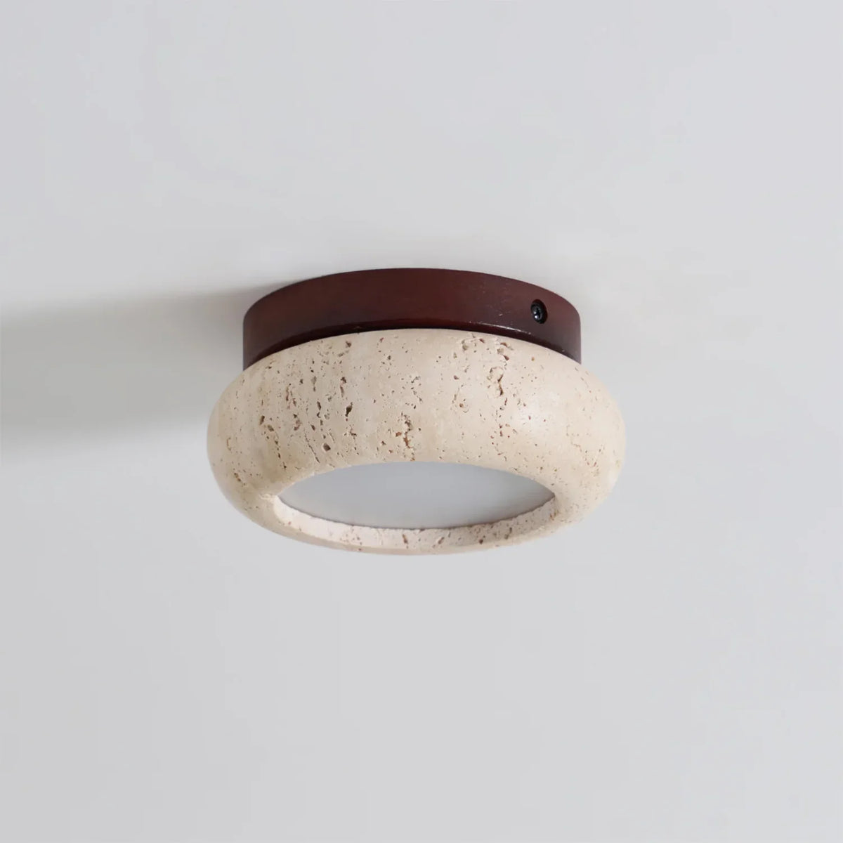 Havenwood | Travertine and Wood Ceiling Light
