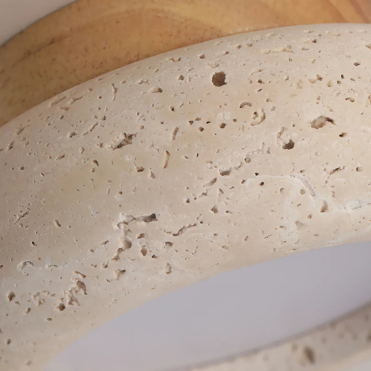Havenwood | Travertine and Wood Ceiling Light