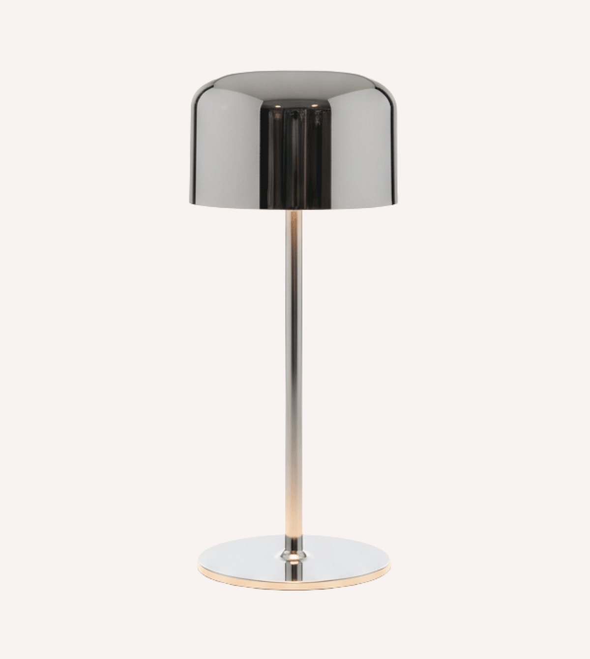 Lunaris | Compact Chrome Table Lamp with Dome Shade