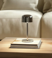 Lunaris | Compact Chrome Table Lamp with Dome Shade