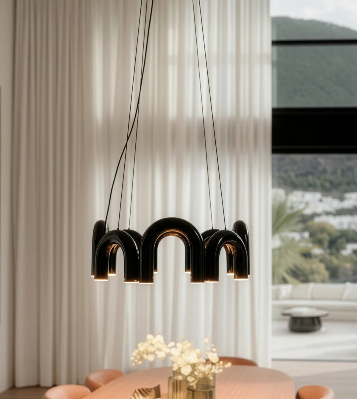 Kyvelle | LED Arch Pendant Light with Adjustable Cable