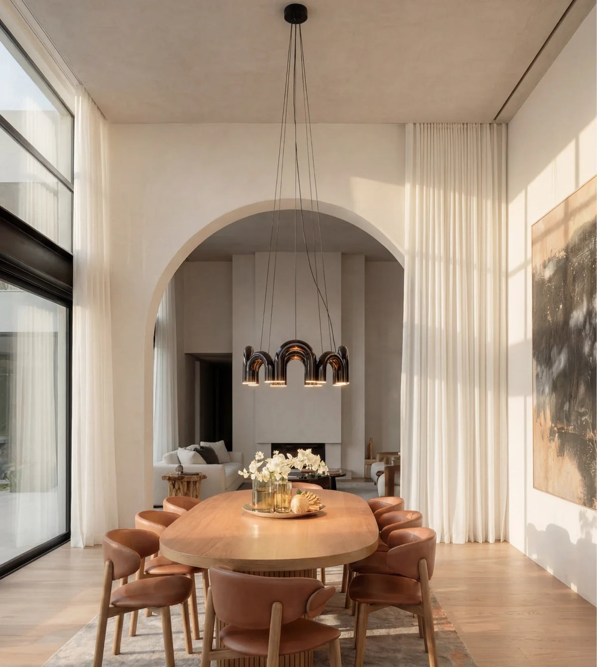 Kyvelle | LED Arch Pendant Light with Adjustable Cable