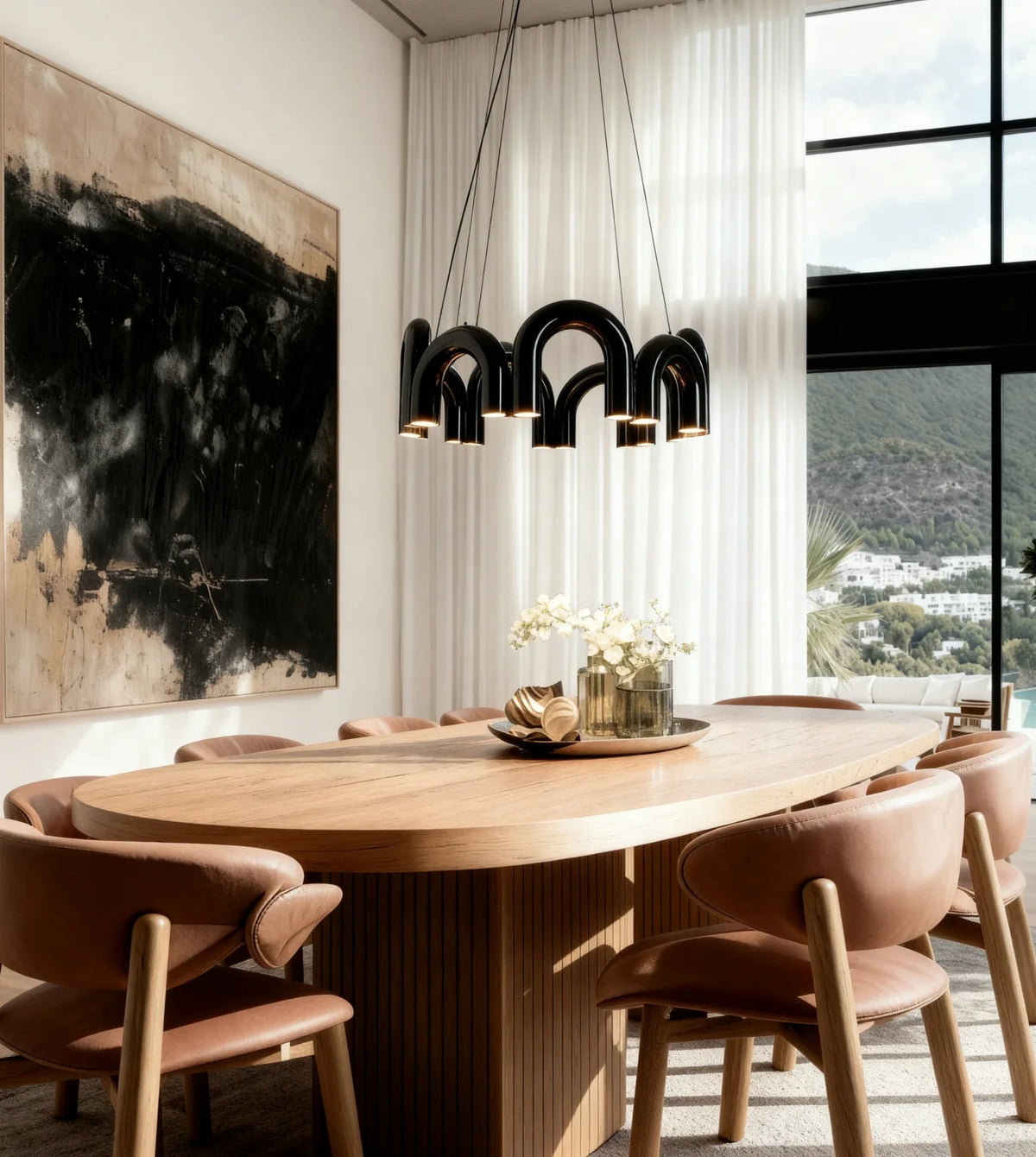 Kyvelle | LED Arch Pendant Light with Adjustable Cable