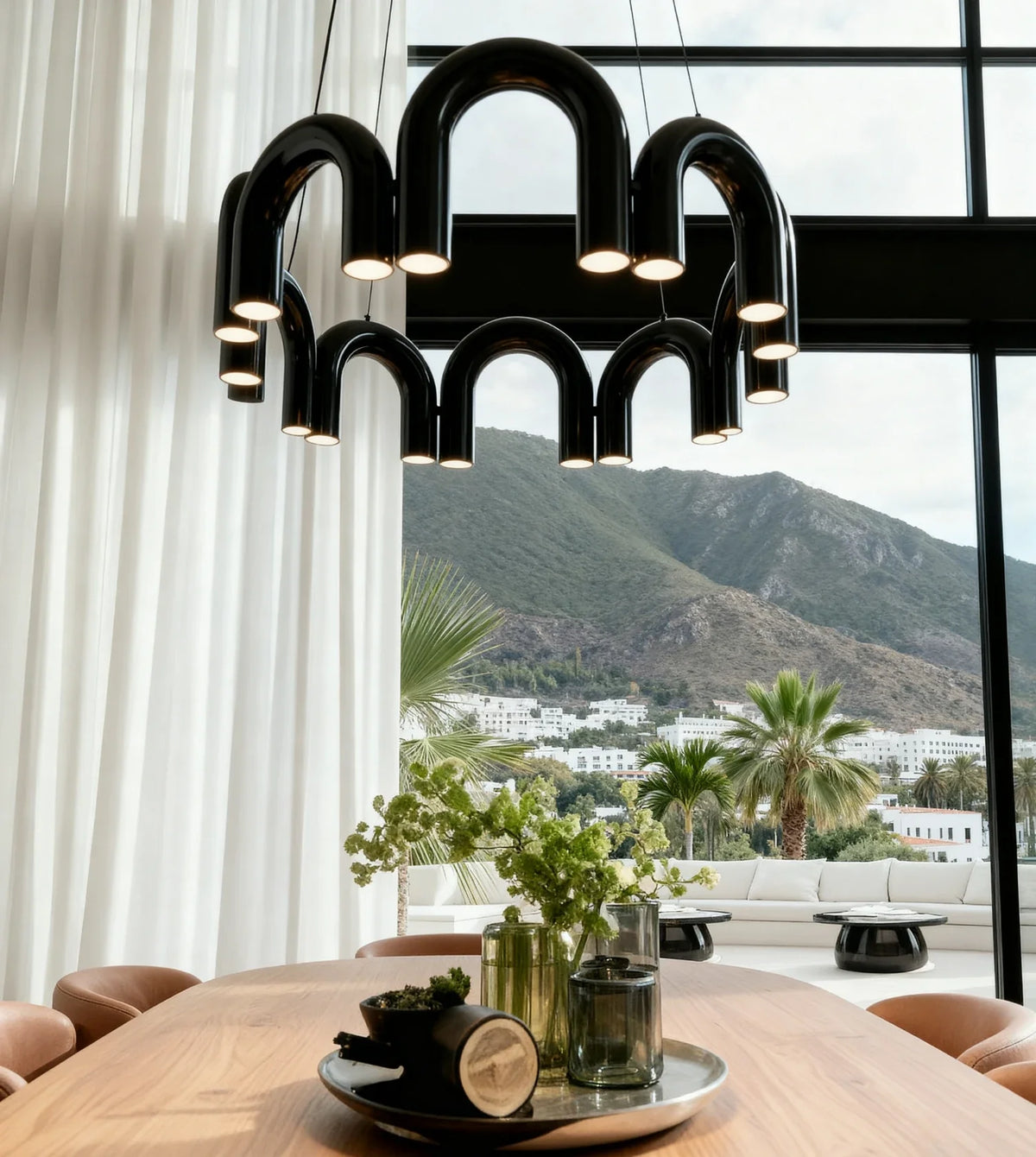 Kyvelle | LED Arch Pendant Light with Adjustable Cable