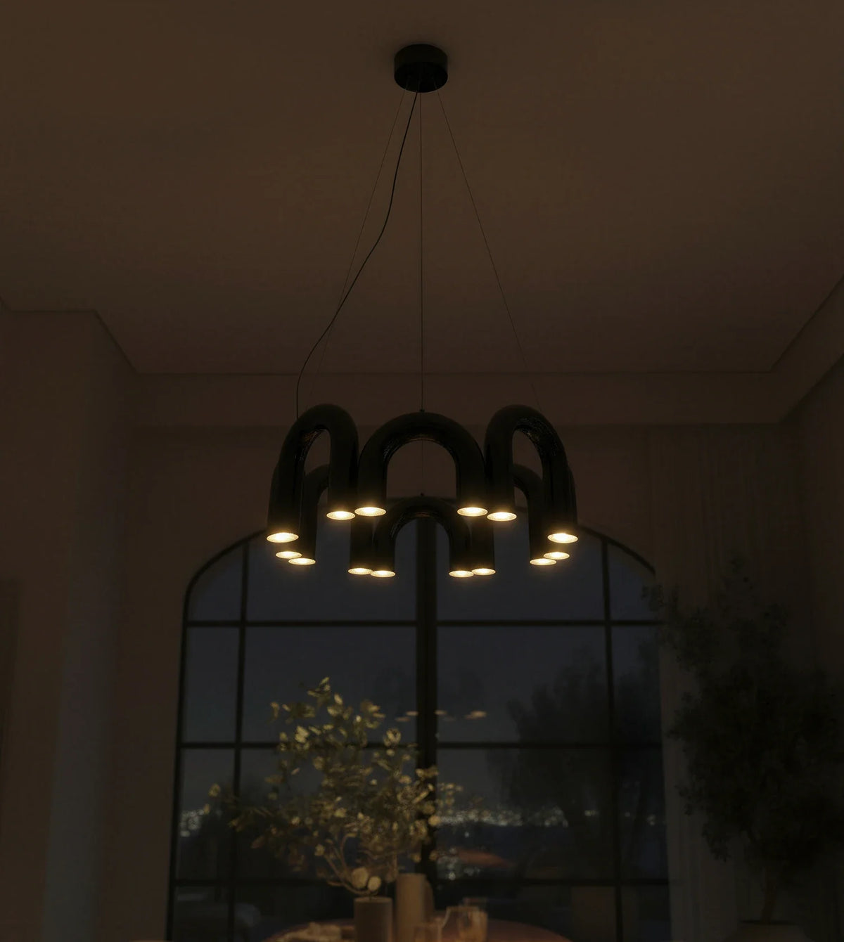 Kyvelle | LED Arch Pendant Light with Adjustable Cable