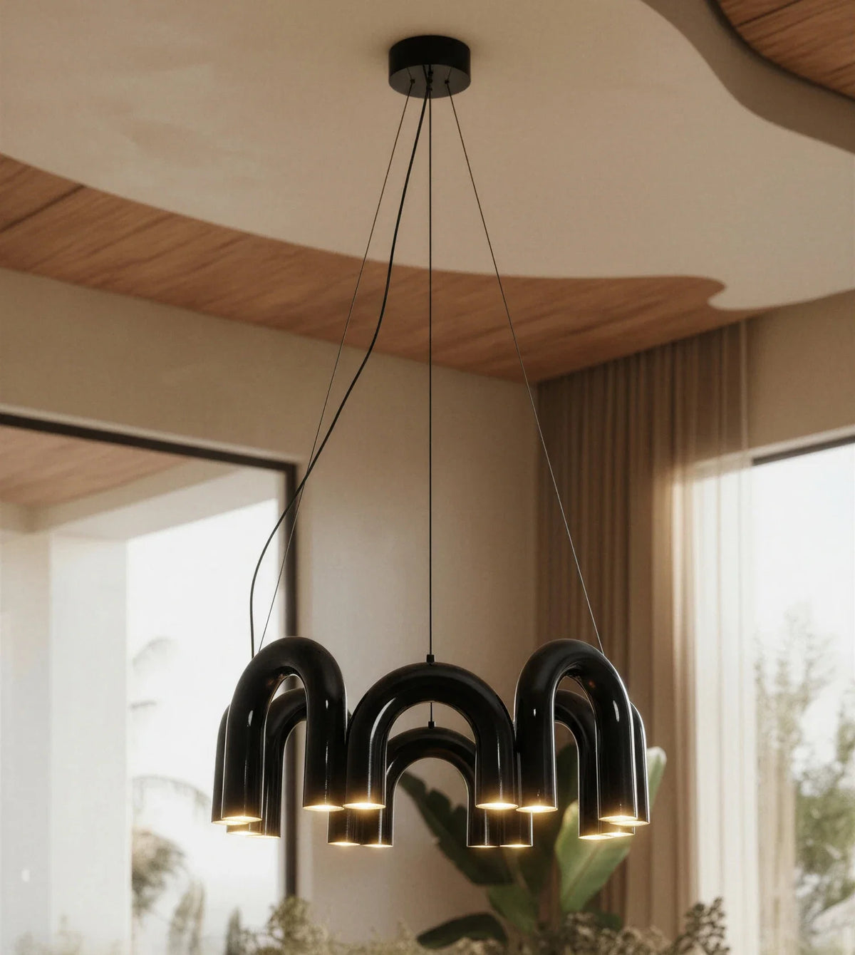 Kyvelle | LED Arch Pendant Light with Adjustable Cable