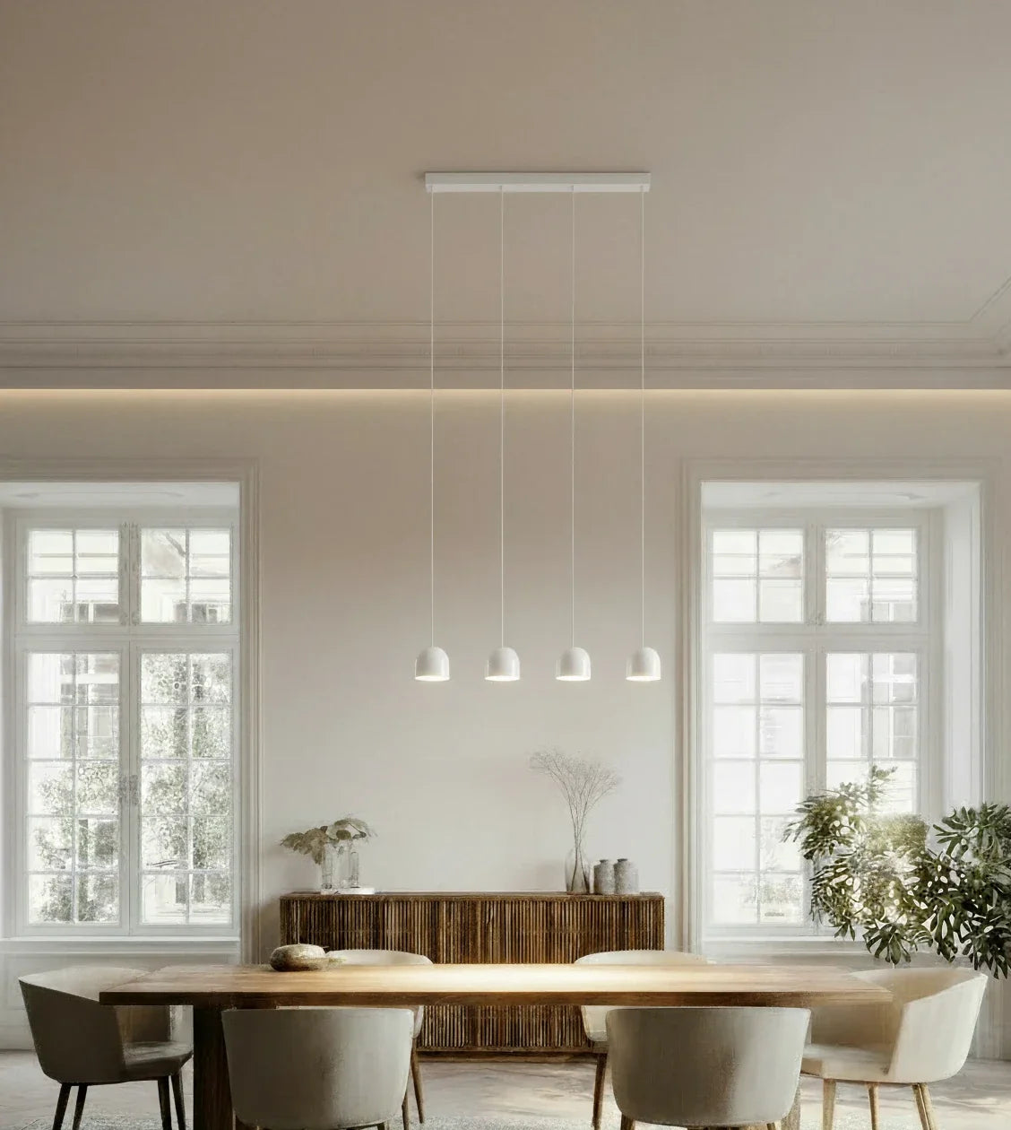 Caelum | Four-Light Pendant Fixture with Dome Shades
