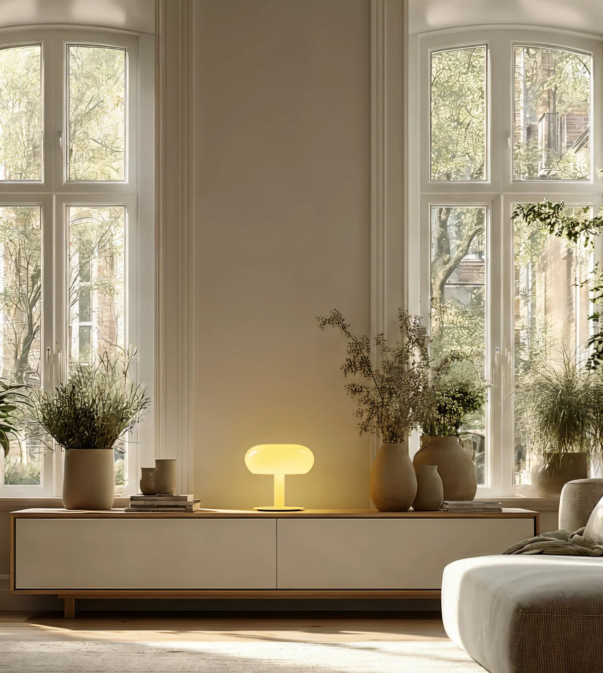 Opalyx | LED Glass Table Lamp with Touch Dimmer