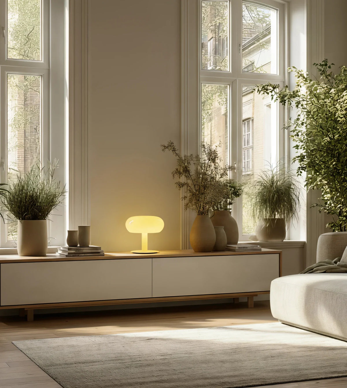 Opalyx | LED Glass Table Lamp with Touch Dimmer