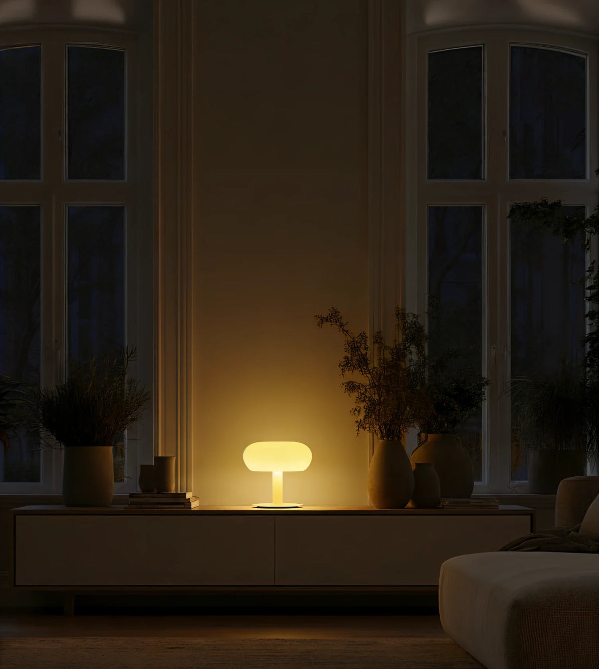 Opalyx | LED Glass Table Lamp with Touch Dimmer