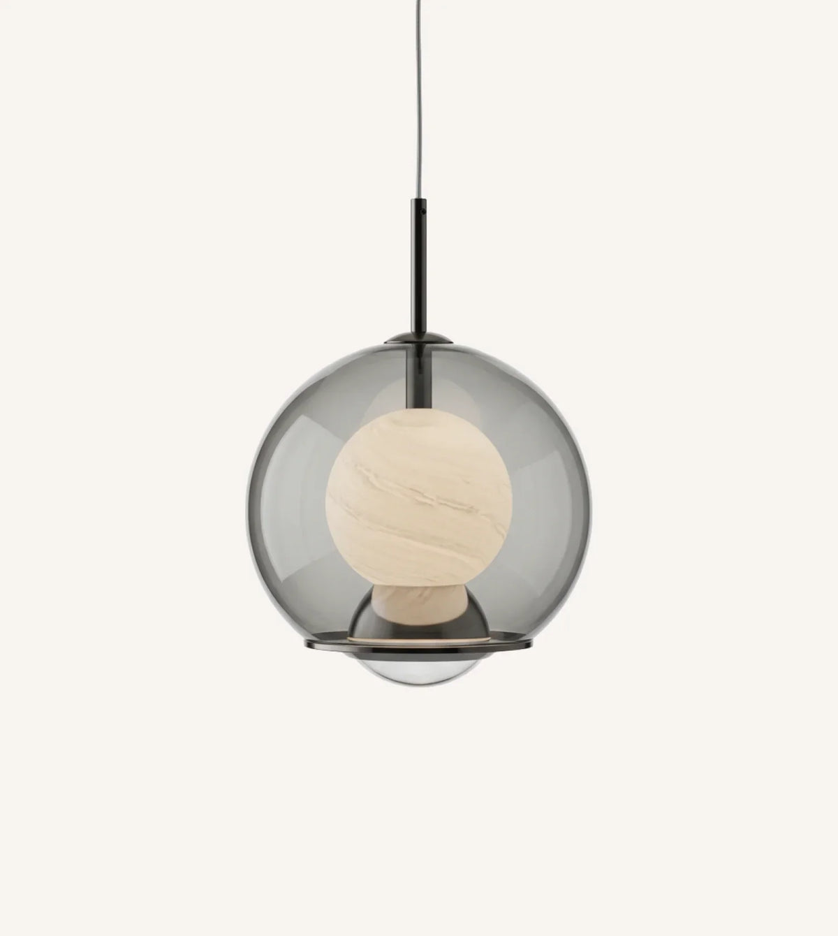 Solwyn | Glass Globe Pendant Light with Adjustable Height