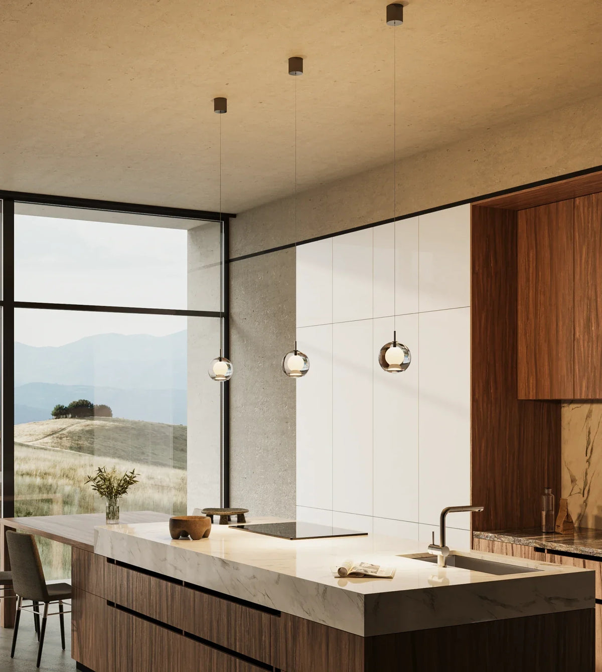 Solwyn | Glass Globe Pendant Light with Adjustable Height