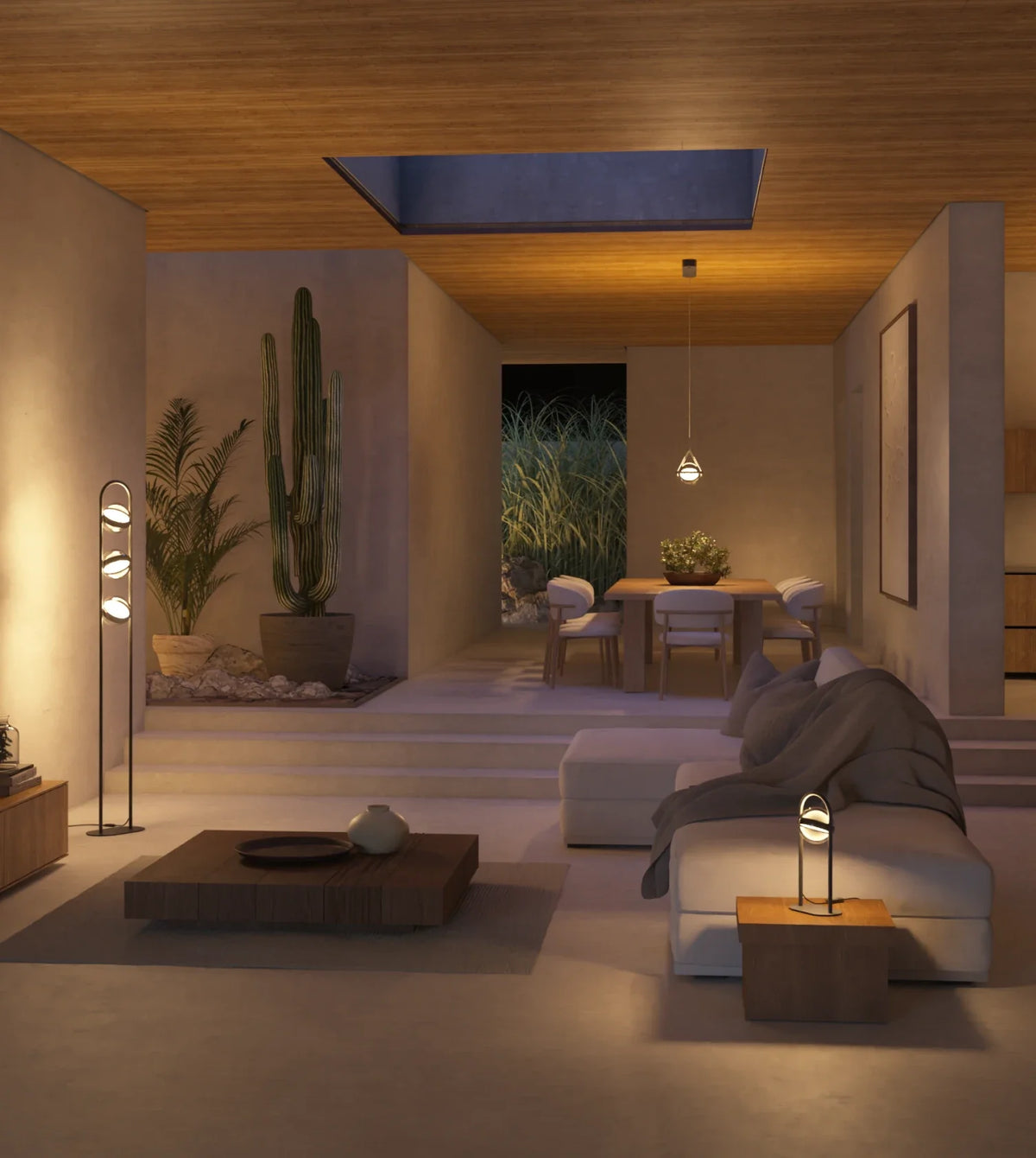 Ternova | Modern LED Lamp Set in Black