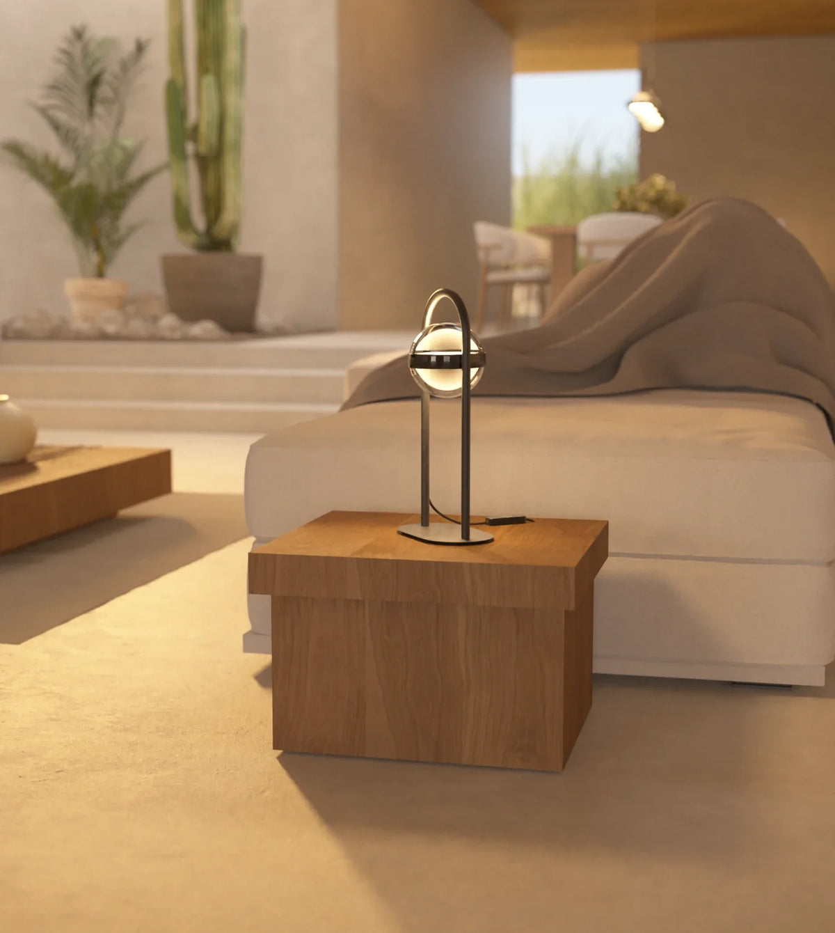 Ternova | Modern LED Lamp Set in Black