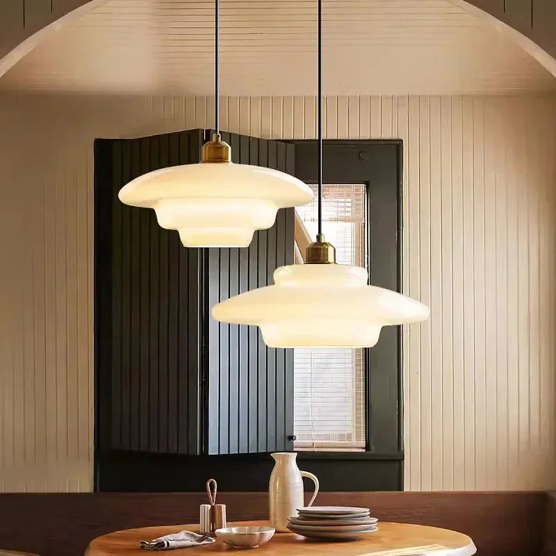 Calistre | Mid-Century Milky Glass Pendant Light