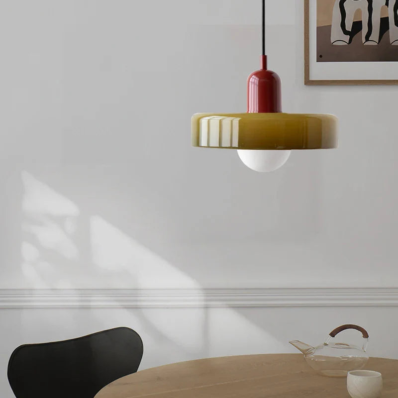 Cirelli | Glass Pendant Light with Ribbed Cap