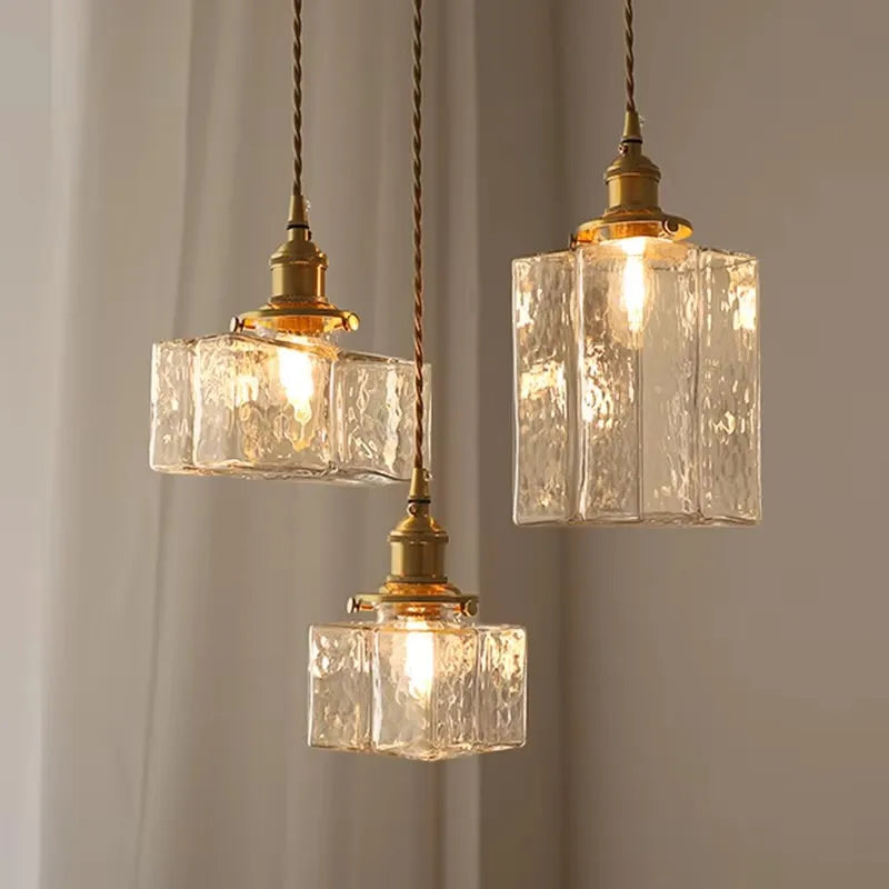 Eorl | Glass Pendant Light with Brass Fitting