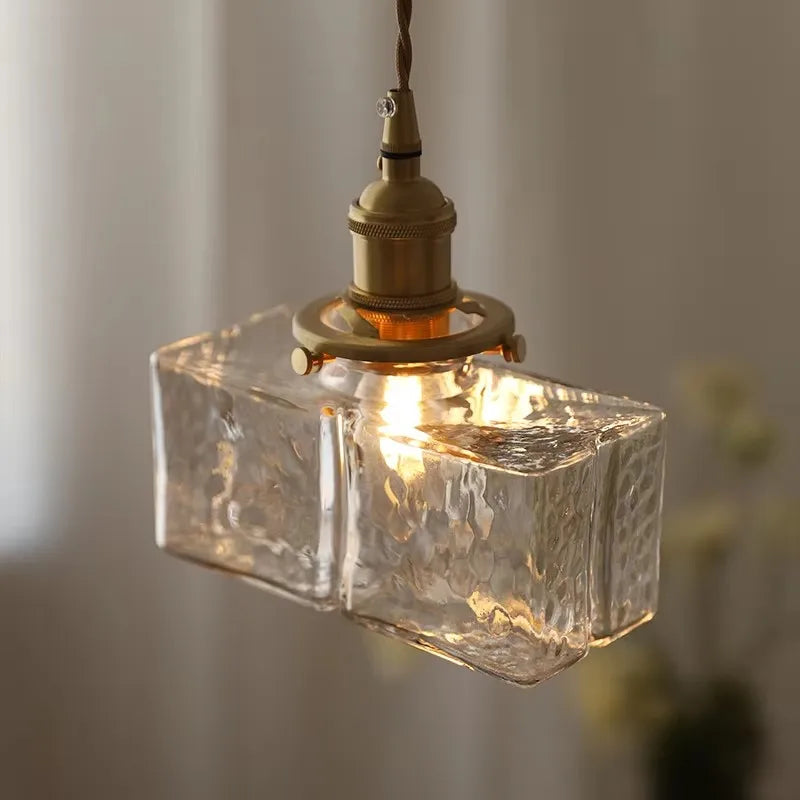 Eorl | Glass Pendant Light with Brass Fitting