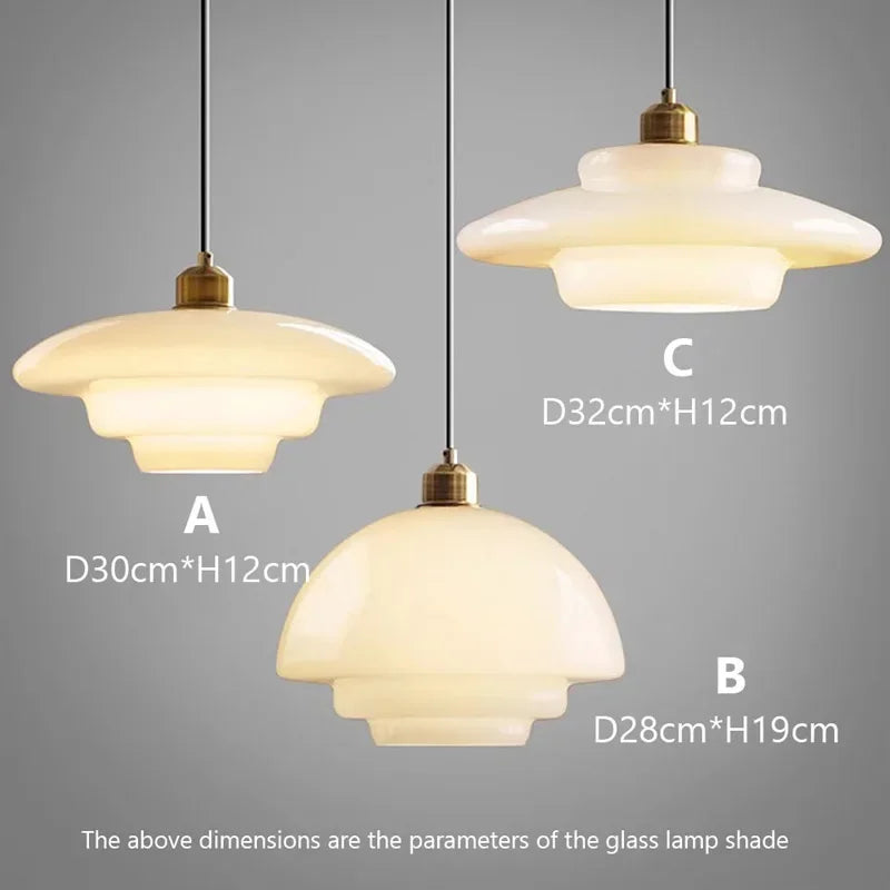 Calistre | Mid-Century Milky Glass Pendant Light