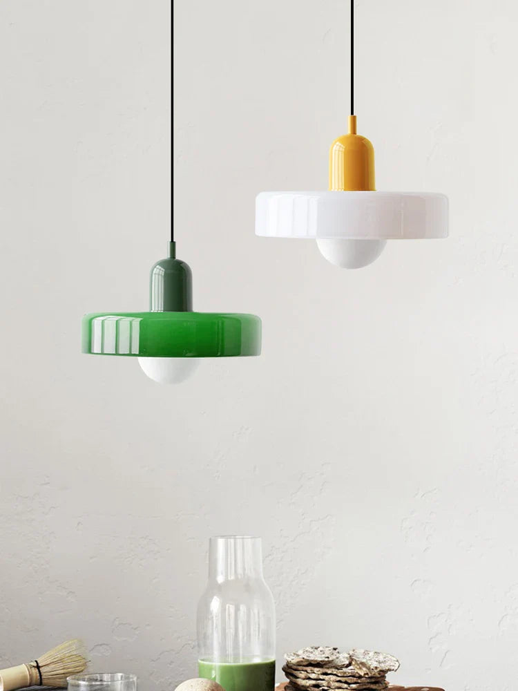 Cirelli | Glass Pendant Light with Ribbed Cap