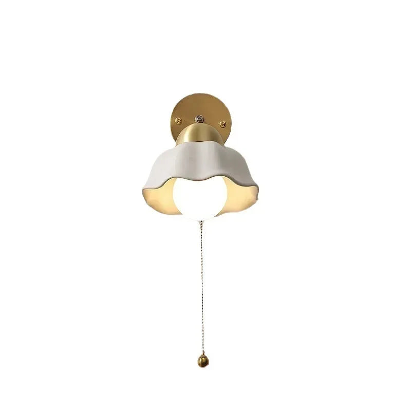 Rosamund | Wall Sconce with Wavy Shade and Pull Chain