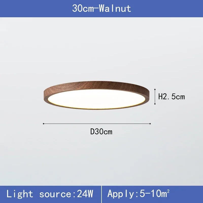 Verandel | Round LED Ceiling Light with Wood Frame