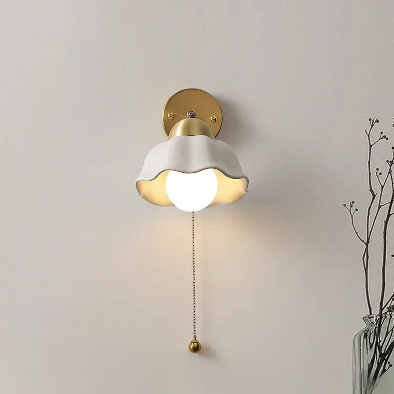 Rosamund | Wall Sconce with Wavy Shade and Pull Chain