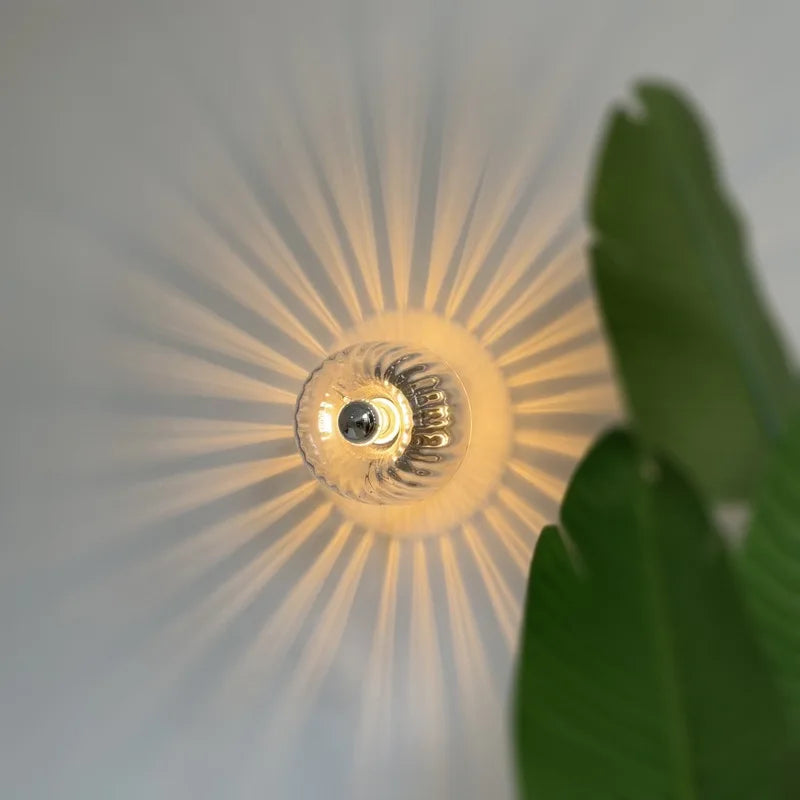 Mirador | Clear Glass Ceiling Light with Ribbed Design