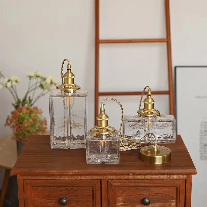 Eorl | Glass Pendant Light with Brass Fitting