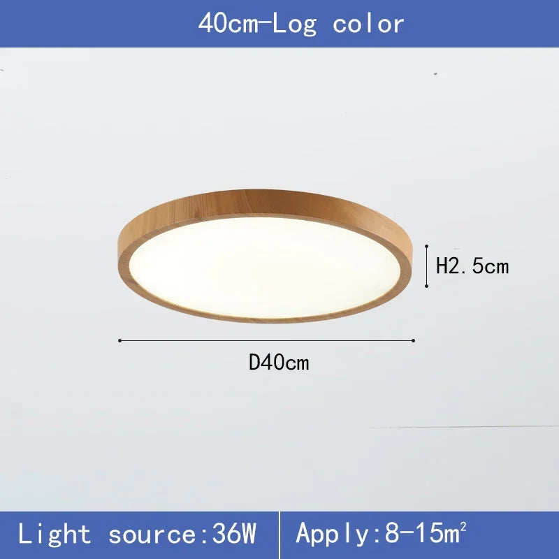 Verandel | Round LED Ceiling Light with Wood Frame