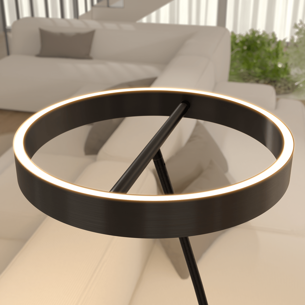 Helora | Modern LED Floor Lamp with Adjustable Ring Shade