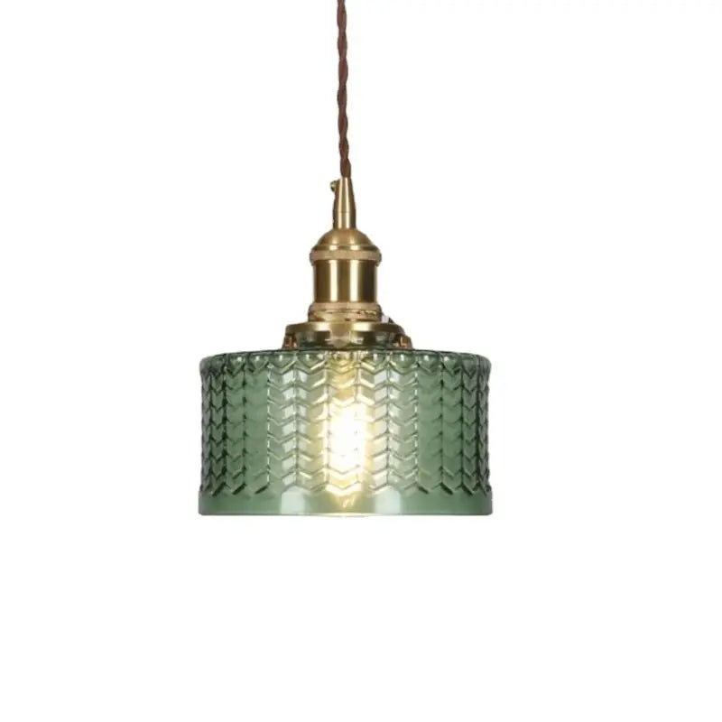 Bay | Ribbed Glass Pendant Light with Brass Fitting